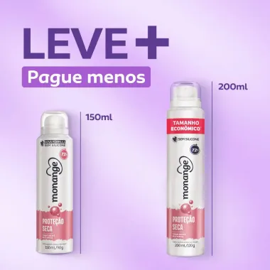 Desodorante Monange Proteção Seca Aerossol Feminino Antitranspirante 200ml