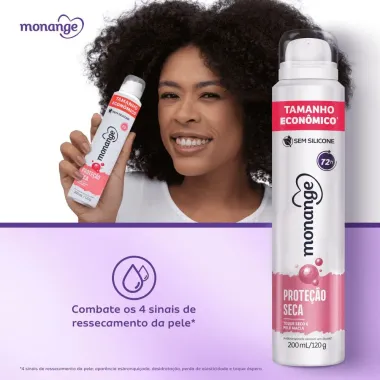 Desodorante Monange Proteção Seca Aerossol Feminino Antitranspirante 200ml