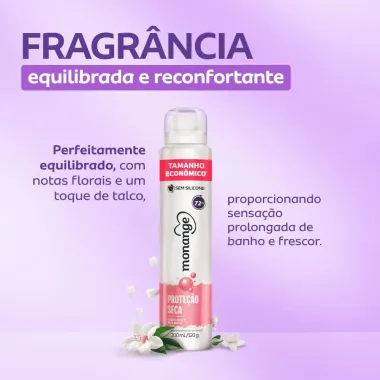 Desodorante Monange Proteção Seca Aerossol Feminino Antitranspirante 200ml
