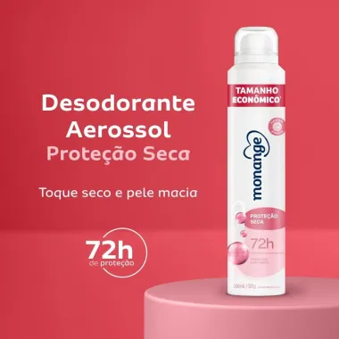Desodorante Monange Prote&ccedil;&atilde;o Seca Aerossol Feminino Antitranspirante 200ml