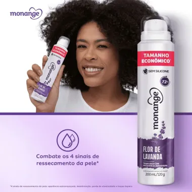 Desodorante Monange Flor de Lavanda Aerossol Feminino Antitranspirante 200ml