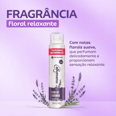 Desodorante Monange Flor de Lavanda Aerossol Feminino Antitranspirante 200ml