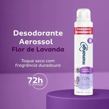 Desodorante Monange Flor de Lavanda Aerossol Feminino Antitranspirante 200ml