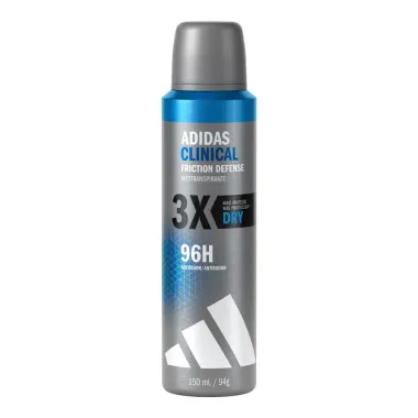 Desodorante Adidas Clinical Men Friction Defense Aerosol Dry 96h Antissuor Antitranspirante 150ml