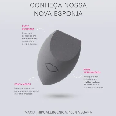 Esponja para Maquiagem Boca Rosa 1 Unidade