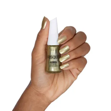 Esmalte Risqué Nova Cor Metálico Cor Doura-me Se For Capaz 8ml
