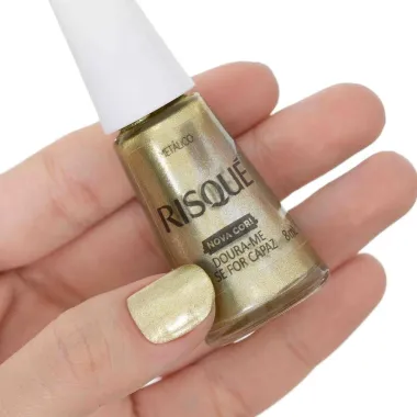 Esmalte Risqué Nova Cor Metálico Cor Doura-me Se For Capaz 8ml