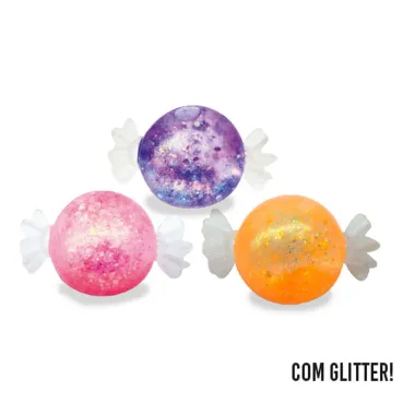 Candy Squish Polibrinq 3+ Anos com Glitter Cores Sortidas 1 Unidade