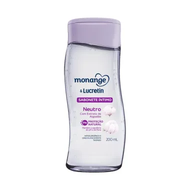 Sabonete Líquido Íntimo Monange e Lucretin Neutro 200ml