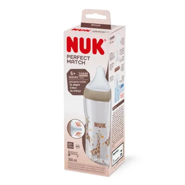 Mamadeira NUK Perfect Match XL Silicone 6+ Meses Anti-Cólica 360ml