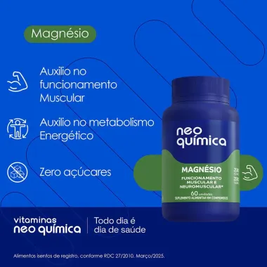 Vitaminas Magn&eacute;sio Neo Qu&iacute;mica com 60 Comprimidos