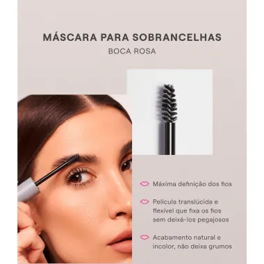 Mascara para Sobrancelhas Boca Rosa Transparente 3g