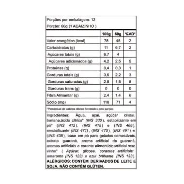 Açaízinho O Original Tradicional com Banana e Guaraná 70ml