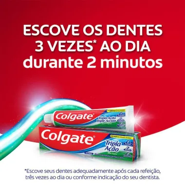 Creme Dental Colgate Tripla Ação Anticárie com Flúor e Cálcio 4 Unidades de 90g cada
