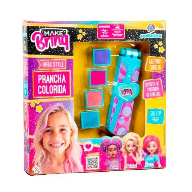 Prancha Colorida Hair Style Make Brinq 5+ Anos Polibrinq 1 Unidade