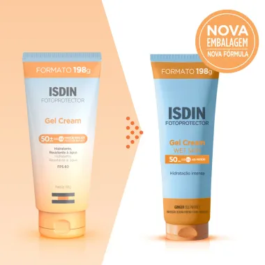 Protetor Solar Isdin Fotoprotector Gel Cream Wet Skin FPS 50 Hidratação Intensa 198g