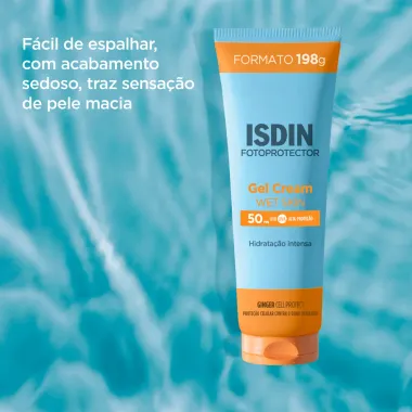 Protetor Solar Isdin Fotoprotector Gel Cream Wet Skin FPS 50 Hidratação Intensa 198g