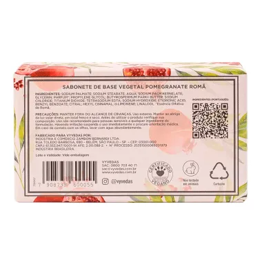 Sabonete em Barra Vegetal Vyvedas Rom&atilde; 120g