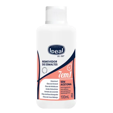 Removovedor de Esmalte Ideal 7 em1 Sem Acetona 100ml