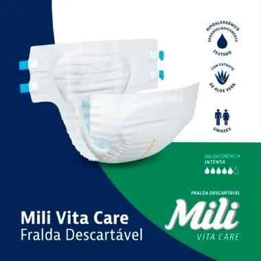 Fralda Geriátrica Mili Vita Care Premium Tamanho G 24 Unidades Descartáveis