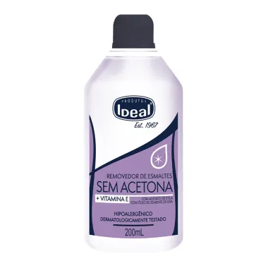 Removedor de Esmalte Ideal com Vitamina E Sem Acetona 200ml