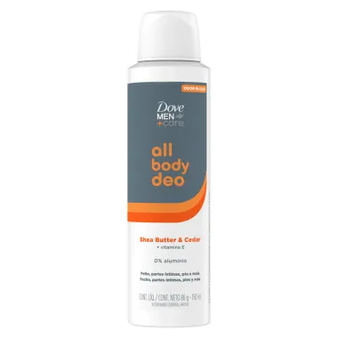 Desodorante Dove Men Care Corporal All Body Deo Shea Butter e Cedar Vitamina E Aerossol 150ml