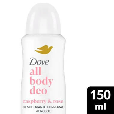 Desodorante Dove Corporal All Body Deo Raspberry e Rose Aerossol 150ml
