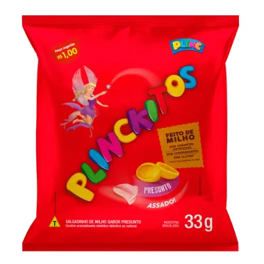 Salgadinho de Milho Plinckitos Sabor Presunto Conchinha 33g