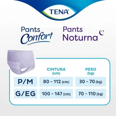 Kit Roupa Íntima Tena Confort G/EG 16 Unidades e Ganhe Desconto Pants Noturna G/EG com 7 Unidades