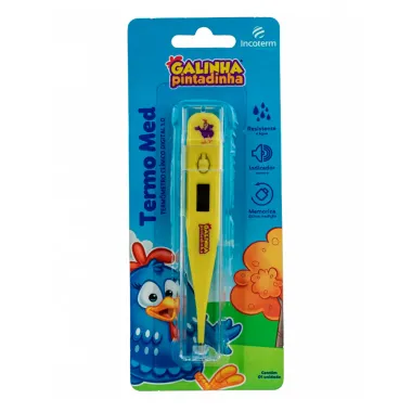 Termômetro Clínico Digital Incoterm Termo Med Galinha Pintadinha Amarelo 1 Unidade