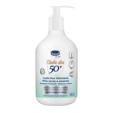 Loção Hidratante Ideal Cada Dia 50 Mais Pele Secas e Sensíveis 400ml
