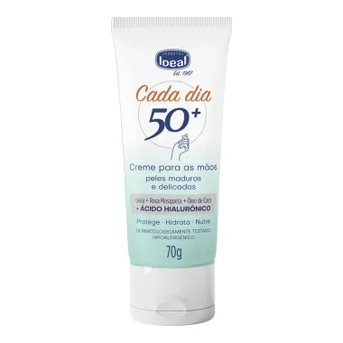 Creme para as Mãos Ideal Cada Dia 50 Mais Pele Maduras e Delicada 70g