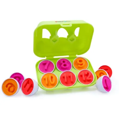 Educa Play Number EGGS 1 a 6 e 7 a 12 Jogo Educativo de Encaixar Polibrinq 3+ Anos