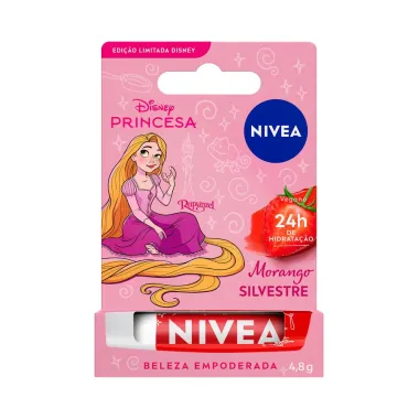 Hidratante Labial Nivea Disney Princesa Rapunzel Sabor Morango Silvestre 4,8g