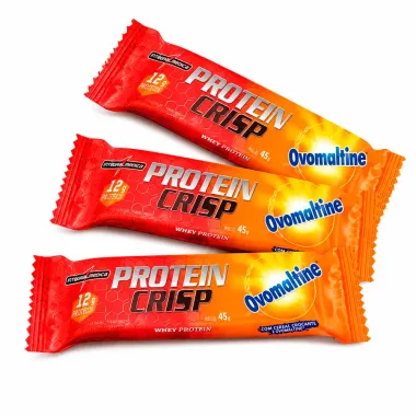 Barra de Prote&iacute;na Whey Protein Crisp Integralmedica Ovomaltine com 12g de Prote&iacute;na 45g