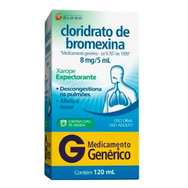 Bromexina 8mg/5ml Globo Genérico Xarope com 120ml