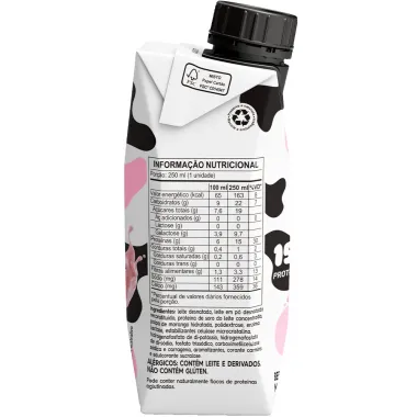 Bebida Láctea Pirancanjuba Milky Moo Mimosa Sabor Brigadeiro Branco com Morango com 15g de Proteína 250ml