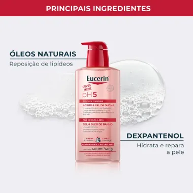 Gel e Óleo de Banho Eucerin pH5 Pele Sensível a Seca 400ml