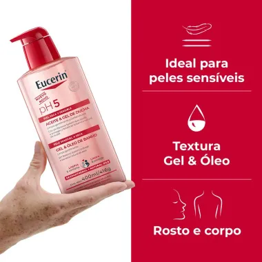Gel e Óleo de Banho Eucerin pH5 Pele Sensível a Seca 400ml