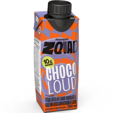 Bebida Láctea Pirancanjuba ZQuad Choco Loud Sabor Chocolate com Avelã com 10g de Proteína 250ml
