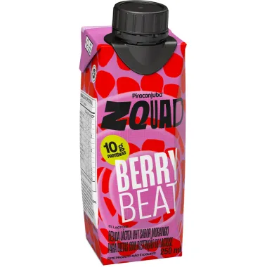 Bebida Láctea Pirancanjuba ZQuad Berry Beat Sabor Morango com 10g de Proteína 250ml