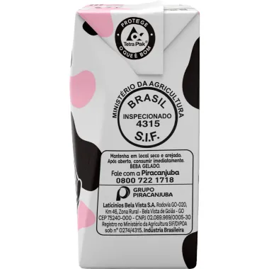 Bebida Láctea Piracanjuba Pira kids Milk Moo Chicletin Sabor Groselha 200ml