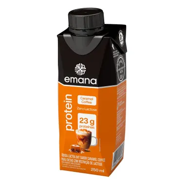Bebida Láctea Emana Protein com 23g de Proteína Sabor Caramel Coffee Zero Lactose 250ml