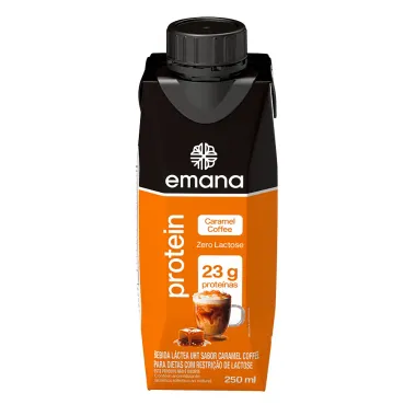 Bebida Láctea Emana Protein com 23g de Proteína Sabor Caramel Coffee Zero Lactose 250ml