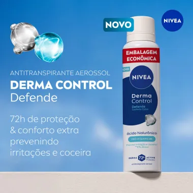 Desodorante Nivea Derma Control Defende Aerossol 72h Antitranspirante 200ml Embalagem Econômica