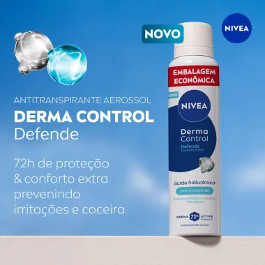 Desodorante Nivea Derma Control Defende Aerossol 72h Antitranspirante 200ml Embalagem Econômica
