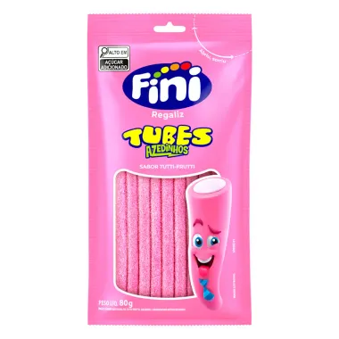 Balas Fini Tubes Azedinhos Sabor Tutti Frutti 80g