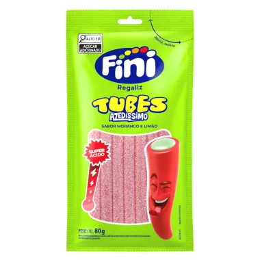 Balas Fini Tubes Azedinhos Sabor Morango e Limão 80g