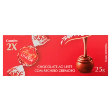 Chocolate Lindt Lindor Sabor Chocolate Ao Leite com Recheio Cremoso 25g