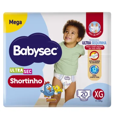 Fralda Babysec Ultrasec Shortinho Mega Tamanho XG 20 Unidades Descartáveis